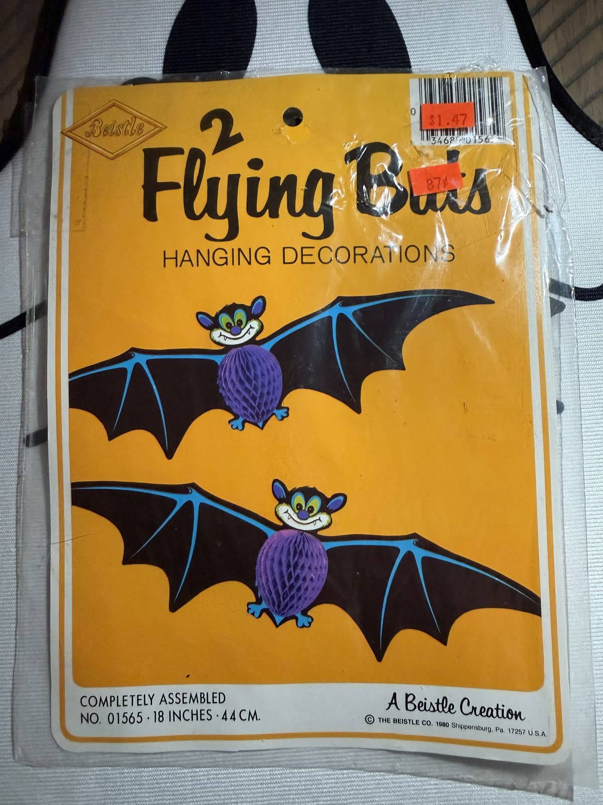Vintage Beistle Flying Bats — Set of 2