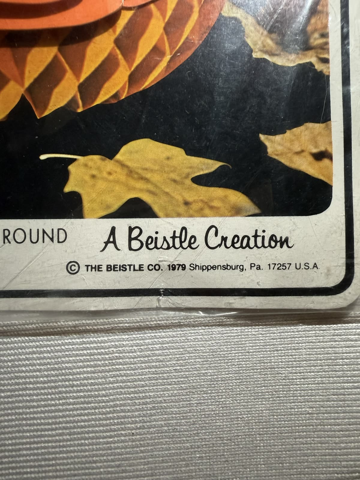 Vintage Beistle Pumpkin Art-Tissue Centerpieces — Set of 2 — year