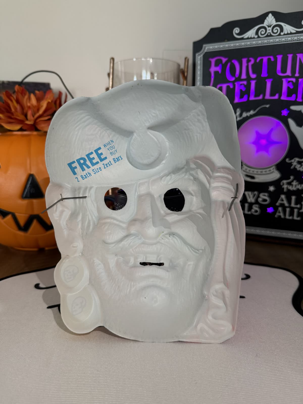 Vintage Ben Cooper Pirate Mask — Zest Soap Promotional — back