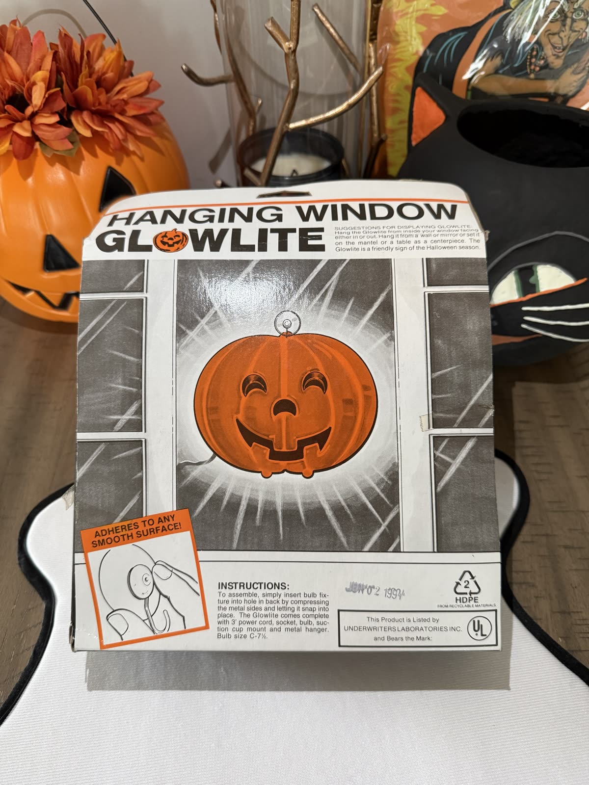 Blinky Glow-Lite Electric Jack-O-Lite Blow Mold — back