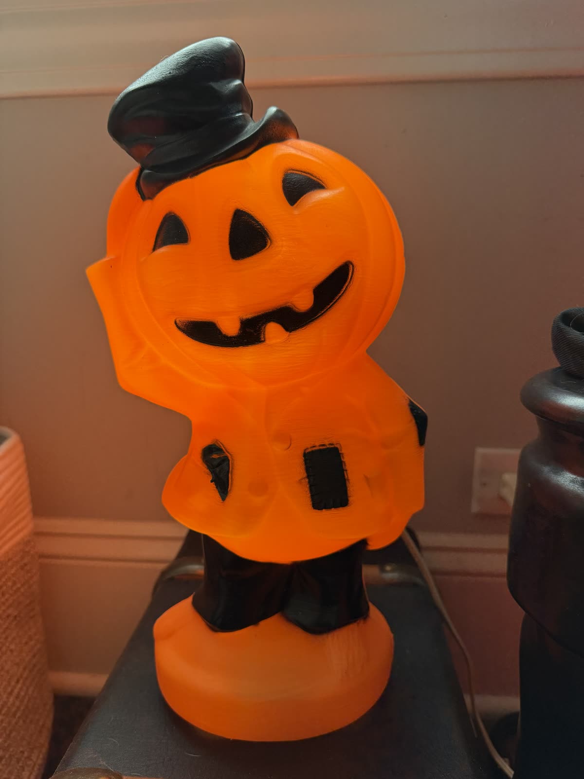 Vintage Pumpkin Top Hat Blow Mold